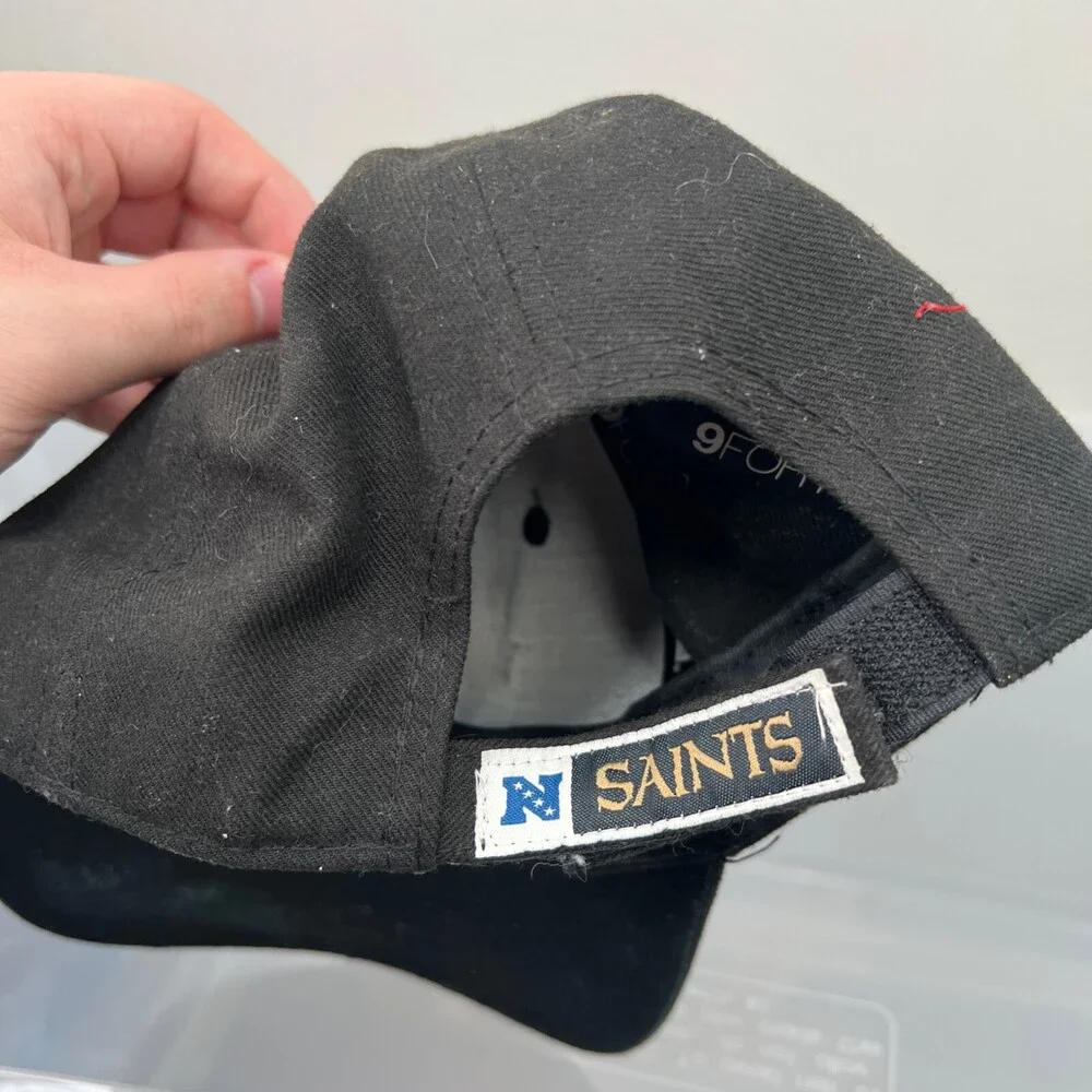 New Era New Orleans Saints Hat Mens Black Strap‎ Baseball Cap NFL Football Logo
